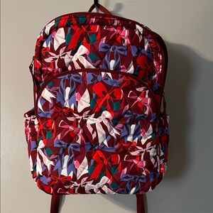 Vera Bradley Quilted Backpack in Red, Pink and Purple Floral